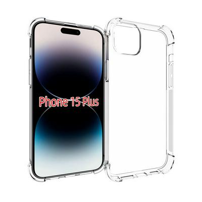 iPhone 15 Plus Anti-Fingerprint Non-Slip Waterproof Four Corners Shockproof Transparent Soft TPU Back Cover Protective Case