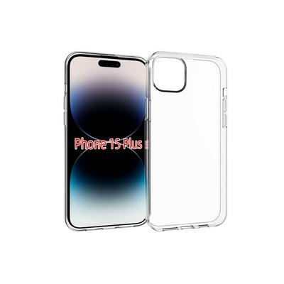 For iPhone 15 Plus Transparent TPU Shockproof Scratch Resistant Back Cover Phone Case