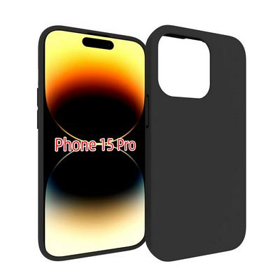 For iPhone 15 Pro Black Matte Shockproof Durable Soft TPU Back Cover Phone Case 