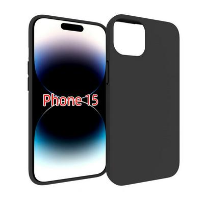 For iPhone 15 Black Matte Shockproof Durable Soft TPU Back Cover Phone Case 