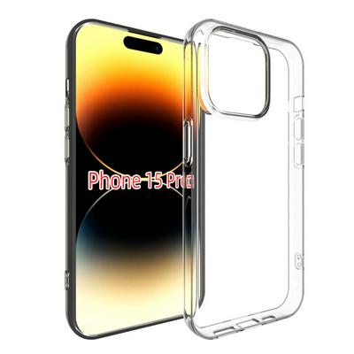For iPhone 15 Pro Transparent TPU Shockproof Scratch Resistant Back Cover Phone Case