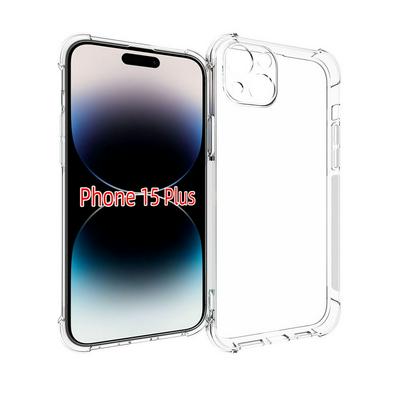 iPhone 15 Plus Anti-Fingerprint Non-Slip Waterproof Four Corners Shockproof Transparent Soft TPU Back Cover Protective Case
