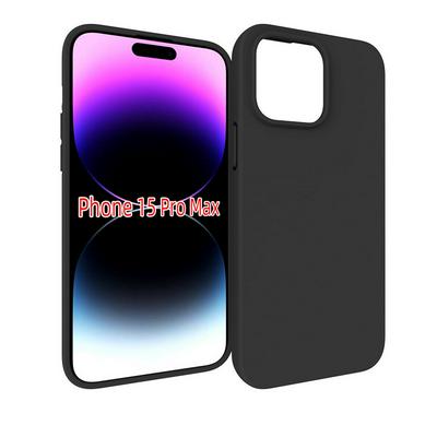 For iPhone 15 Pro Max Black Matte Shockproof Durable Soft TPU Back Cover Phone Case 