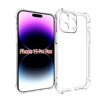 iPhone 15 Pro Max Anti-Fingerprint Non-Slip Waterproof Four Corners Shockproof Transparent Soft TPU Back Cover Protective Case