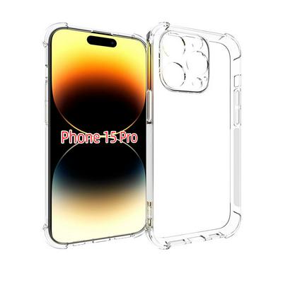 iPhone 15 Pro Anti-Fingerprint Non-Slip Waterproof Four Corners Shockproof Transparent Soft TPU Back Cover Protective Case
