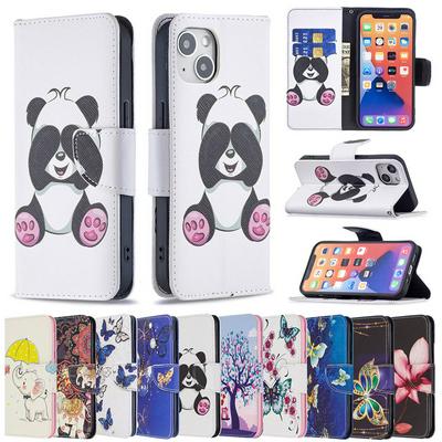 BF Pattern Printing Leather Series-2 for iPhone 15 PU Leather Cover Stand Wallet Full Protection Inner TPU Phone Case