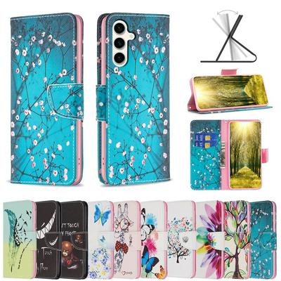 For Samsung Galaxy S23 FE Color Painted Side Flip Scratch Resistant PU Leather Wallet Phone Case