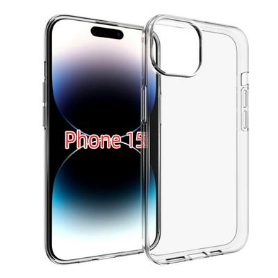 For iPhone 15 Transparent TPU Shockproof Scratch Resistant Back Cover Phone Case