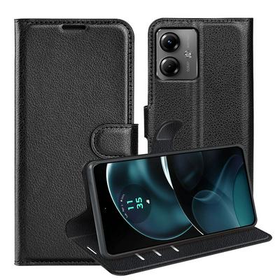 For Motorola G14 Pattern Single Folded Edge Folio Flip Leather Wallet Phone Case