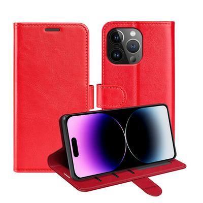 For iPhone 15 Pro Max R64 Pattern Single Folded Edge Folio Flip Leather Wallet Phone Case