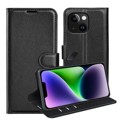 For iPhone 15 Pattern Single Folded Edge Folio Flip Leather Wallet Phone Case