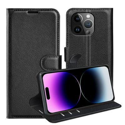 For iPhone 15 Pro Max Pattern Single Folded Edge Folio Flip Leather Wallet Phone Case