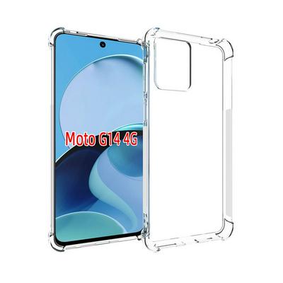Motorola G14 Anti-Fingerprint Non-Slip Waterproof Four Corners Shockproof Transparent Soft TPU Back Cover Protective Case