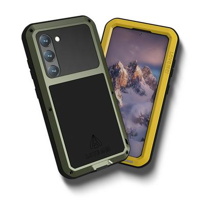 For Love mei Samsung Galaxy S23 Metal Armor Case Shockproof Silica gel Phone Cover Case