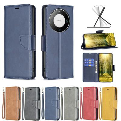 For Huawei Mate 60 Pro Solid Color Sheep Pattern Scratch Resistant Wallet Leather Case