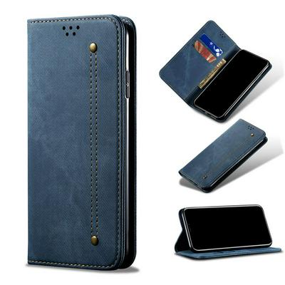 For Huawei Mate 60 Denim Pattern Leather Wallet Phone Case with Card Slots&Stand 