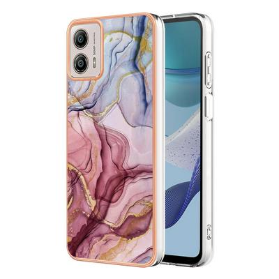 For Motorola Moto G53 IMD Marble Pattern Electroplated Phone Case IMD 2.0mm TPU Skin Anti-Scratch Cover