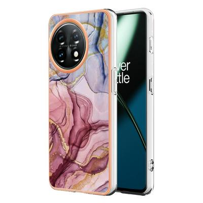 For OnePlus 11 IMD Marble Pattern Electroplated Phone Case IMD 2.0mm TPU Skin Anti-Scratch Cover