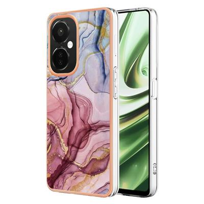 For OnePlus Nord CE3 IMD Marble Pattern Electroplated Phone Case IMD 2.0mm TPU Skin Anti-Scratch Cove