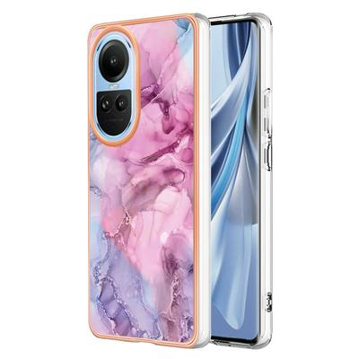 For Oppo Reno 10 IMD Marble Pattern Electroplated Phone Case IMD 2.0mm TPU Skin Anti-Scratch Cover