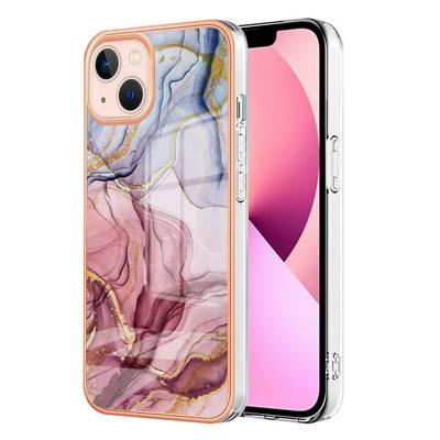 For iPhone 15 IMD Marble Pattern Electroplated Phone Case IMD 2.0mm TPU Skin Anti-Scratch Cover