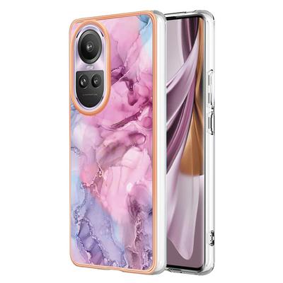 For Oppo Reno 10 Pro IMD Marble Pattern Electroplated Phone Case IMD 2.0mm TPU Skin Anti-Scratch Cover
