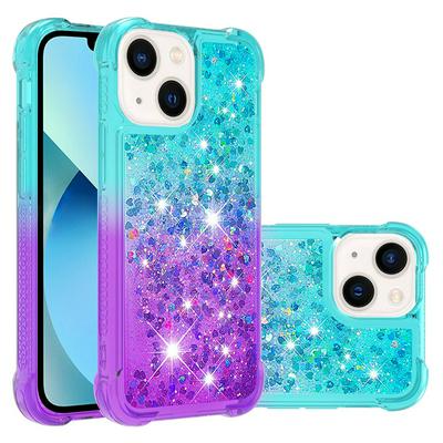 For iPhone 15 YB Quicksand Series Liquid Case Gradient Quicksand Soft TPU Protective Shockproof Luxury Cover