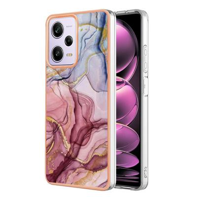 For Xiaomi Poco X5 Pro IMD Marble Pattern Electroplated Phone Case IMD 2.0mm TPU Skin Anti-Scratch Cover