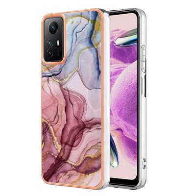 For Xiaomi Redmi Note 12S IMD Marble Pattern Electroplated Phone Case IMD 2.0mm TPU Skin Anti-Scratch Cover
