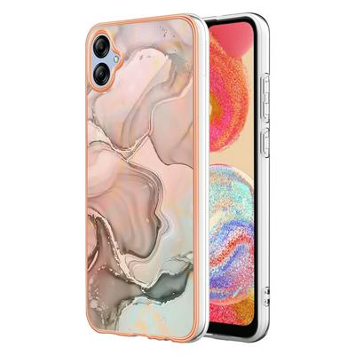 For Samsung Galaxy A04E IMD Marble Pattern Electroplated Phone Case IMD 2.0mm TPU Skin Anti-Scratch Cover