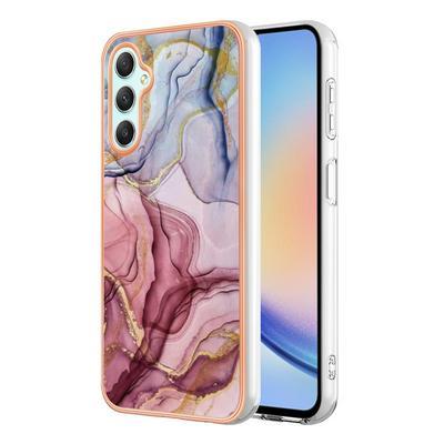 For Samsung Galaxy A24 IMD Marble Pattern Electroplated Phone Case IMD 2.0mm TPU Skin Anti-Scratch Cover