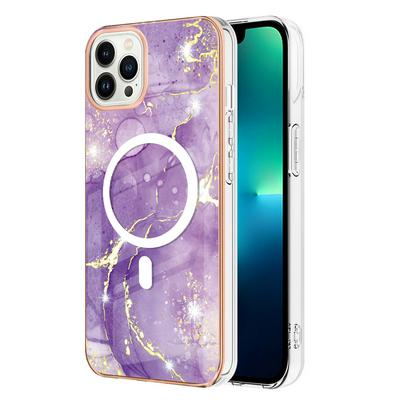 YB IMD Series for iPhone 13 Pro Magnetic Electroplated IMD Phone Case 2.0mm TPU Back Cover 