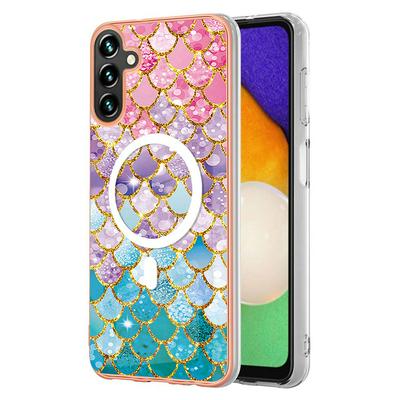 YB IMD Series for Samsung Galaxy A34 Magnetic Electroplated IMD Phone Case 2.0mm TPU Back Cover 