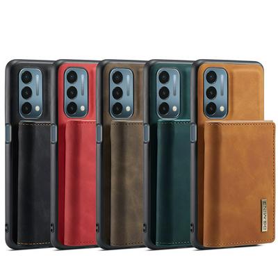 DG.MING M1 Series Drop-proof Kickstand Design Cover with Detachable Magnetic Wallet for OnePlus Nord N200