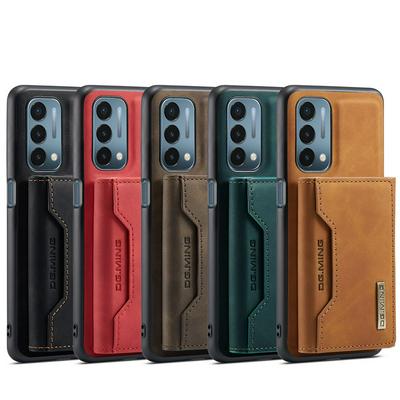 DG.MING M2 Series Detachable 2-in-1 Wallet Kickstand Design Leather Coated Hybrid Case for OnePlus Nord N200