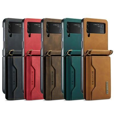 DG.MING M2 Series Detachable 2-in-1 Wallet Kickstand Design Leather Coated Hybrid Case for Samsung Galaxy Z Flip4