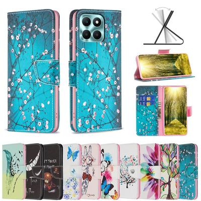 For Honor X6A Color Painted Side Flip Scratch Resistant PU Leather Wallet Phone Case