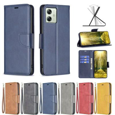 For Motorola Moto G54 5G Solid Color Sheep Pattern Scratch Resistant Wallet Leather Case