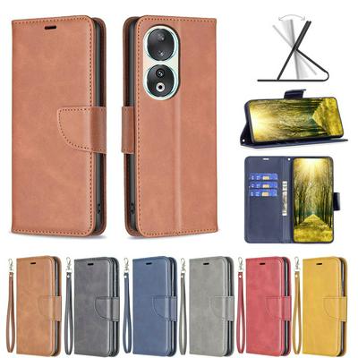 For Honor 90 5G Solid Color Sheep Pattern Scratch Resistant Wallet Leather Case