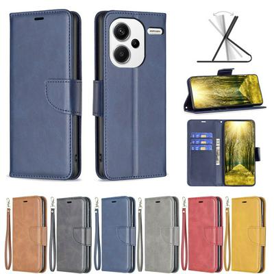 For Xiaomi Redmi Note 13 Pro Plus Solid Color Sheep Pattern Scratch Resistant Wallet Leather Case