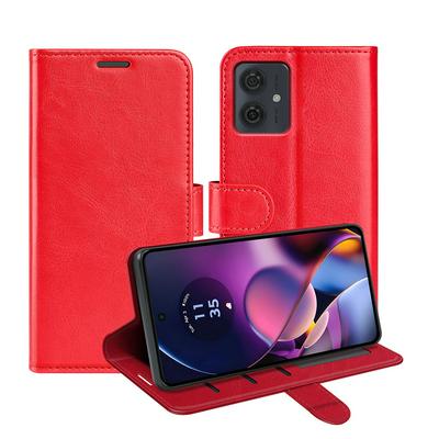 For Motorola Moto G54 R64 Pattern Single Folded Edge Folio Flip Leather Wallet Phone Case