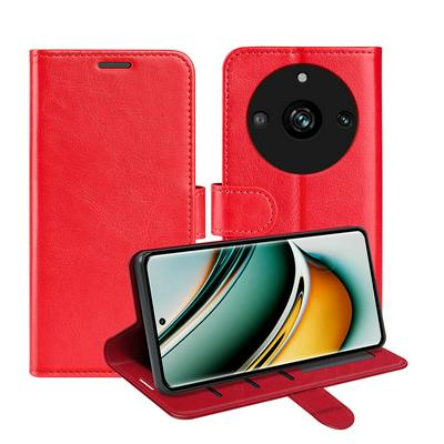 For Oppo Realme 11 Pro Plus R64 Pattern Single Folded Edge Folio Flip Leather Wallet Phone Case