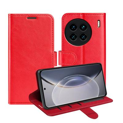 For Vivo X90 Pro Plus R64 Pattern Single Folded Edge Folio Flip Leather Wallet Phone Case