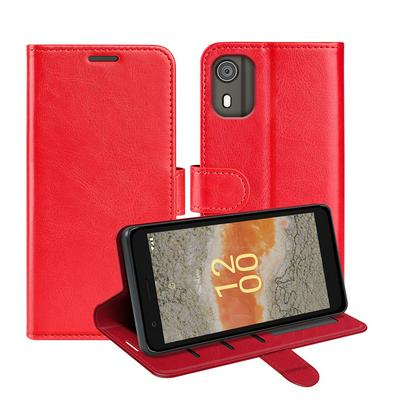 For Nokia C02 R64 Pattern Single Folded Edge Folio Flip Leather Wallet Phone Case