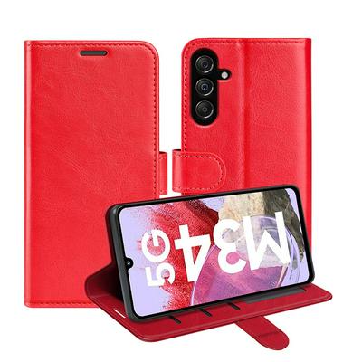 For Samsung Galaxy M34 R64 Pattern Single Folded Edge Folio Flip Leather Wallet Phone Case