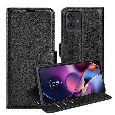 For Motorola Moto G54 Pattern Single Folded Edge Folio Flip Leather Wallet Phone Case