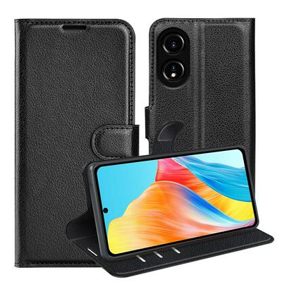 For Oppo A58 4G Pattern Single Folded Edge Folio Flip Leather Wallet Phone Case