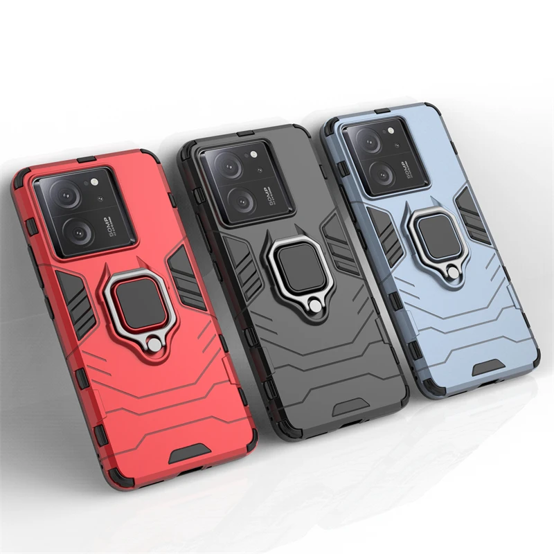 For Xiaomi 13T/13T Pro Black Panther 2 in 1 Detachable Magnetic Attraction Shockproof with Stand Hard PC + Soft TPU Back Cover Case