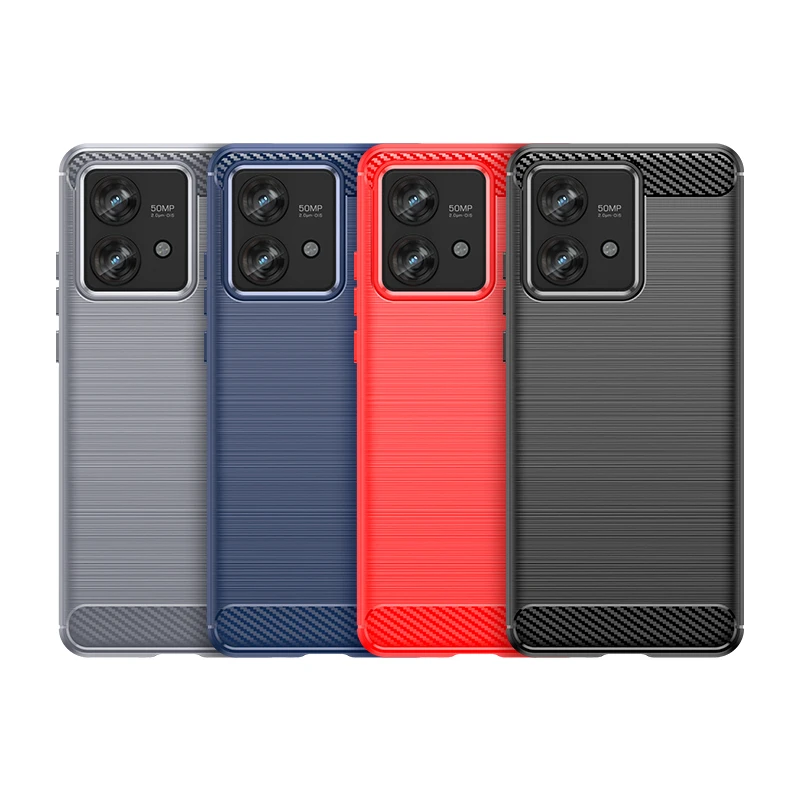 For Motorola Edge 40 Neo Carbon Fiber Drawing Series Scratch Resistant Shock Absorption Soft TPU Back Cover Case