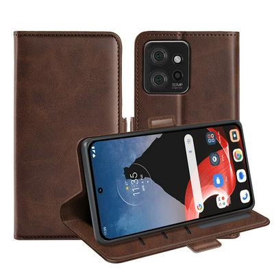 For Motorola ThinkPhone 5G Double Buckle Wallet Style Folio Flip Leather Case with Stand and Card Slots Function